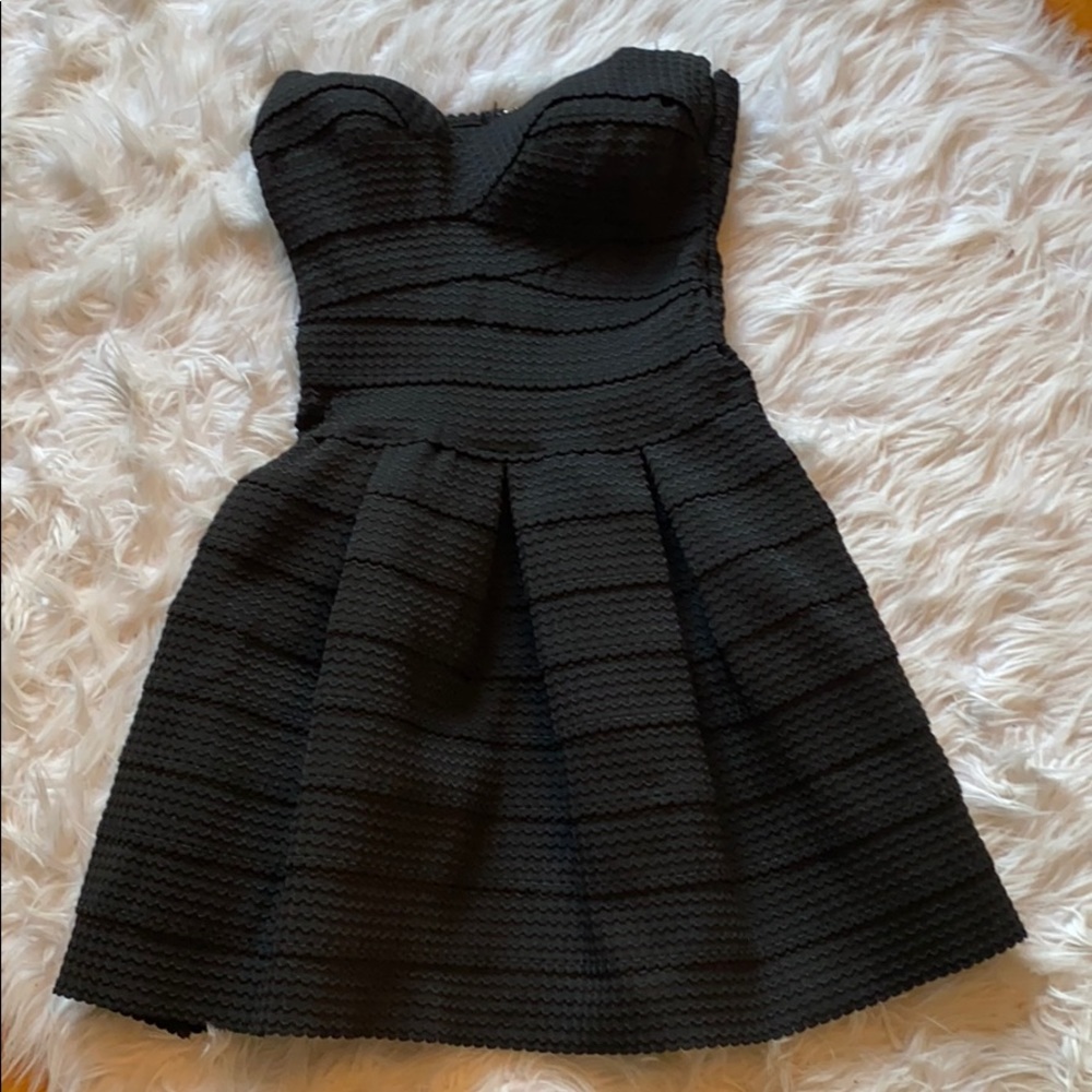 Strapless black dress